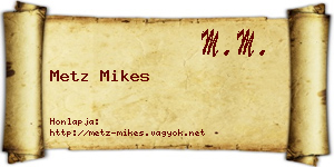 Metz Mikes névjegykártya